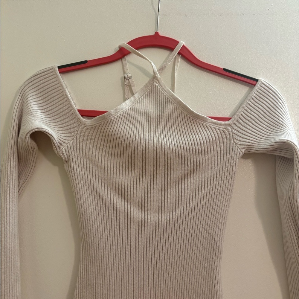 Abercrombie Ribbed Off-Shoulder Sweater Bodysuit